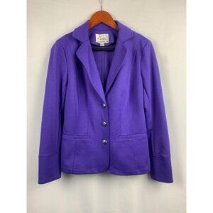 Linea By Louis DellOlio XS Purple Blazer Jacket With Silver Buttons